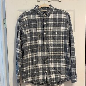 Express Black and White Checkered Flannel Shirt